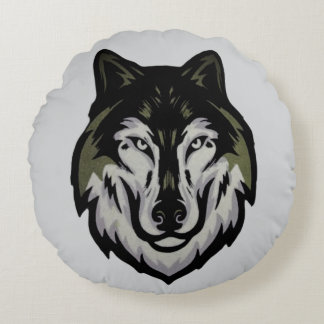 wolf round cushion