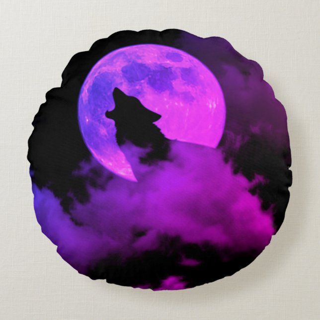 wolf  round pillow (Front)