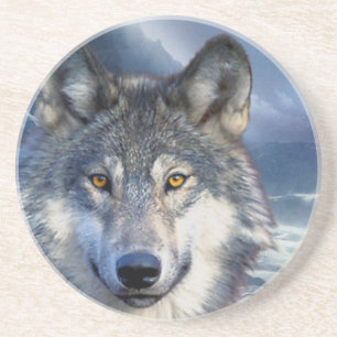 Wolf Sandstone Coaster