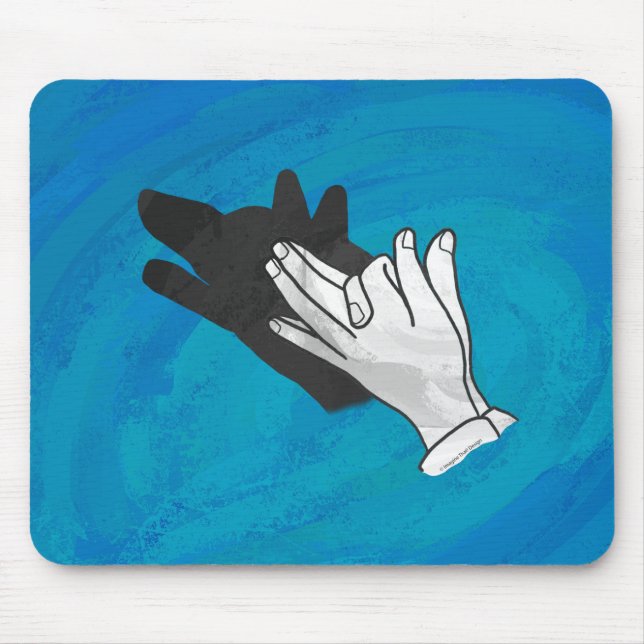 Wolf Shadow on Blue Mouse Pad (Front)