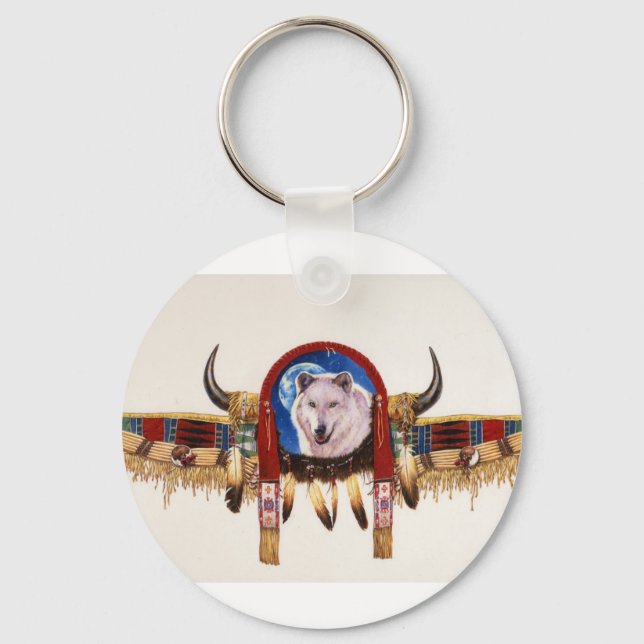 Wolf Shield Native American Key Ring (Front)