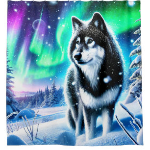 Wolf shower curtain