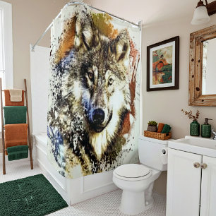 Wolf   shower curtain