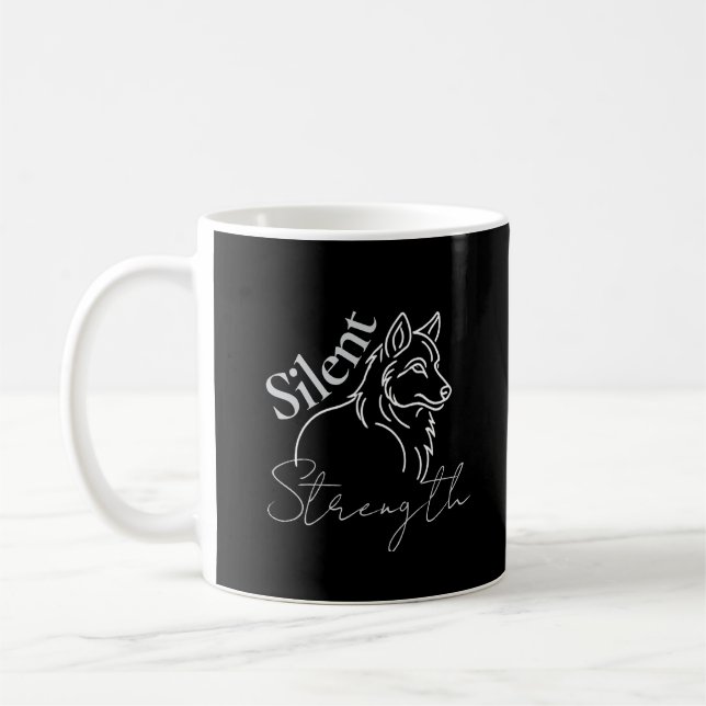 Wolf Silent Strengh Coffee Mug (Left)