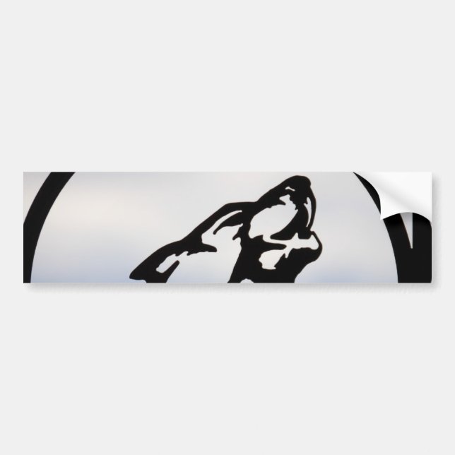 Wolf silhouette bumper sticker (Front)