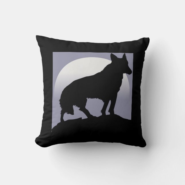 WOLF SILHOUETTE CUSHION (Front)