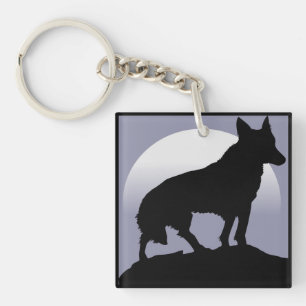WOLF SILHOUETTE KEY RING
