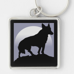 WOLF SILHOUETTE KEY RING