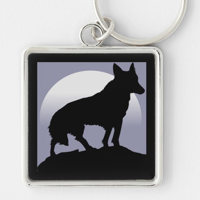 WOLF SILHOUETTE KEY RING (Front)