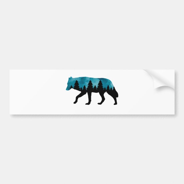 Wolf Silhouette Modern  Bumper Sticker (Front)