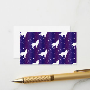 Wolf Silhouette Starry Night Galaxy Lover Universe Enclosure Card