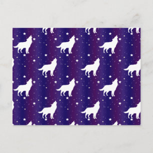 Wolf Silhouette Starry Night Galaxy Lover Universe Postcard