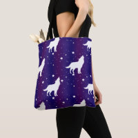 Wolf Silhouette Starry Night Galaxy Lover Universe