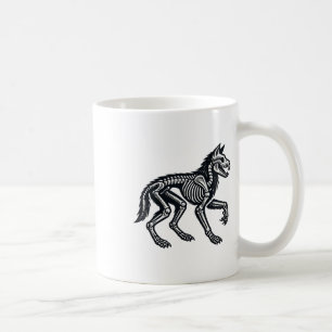 Wolf Skeleton Halloween Coffee Mug