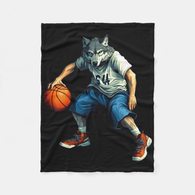 Wolf Sketll Player  Fleece Blanket (Front)