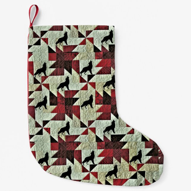 Wolf Small Christmas Stocking (Front)