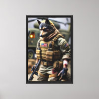 Wolf Soldier Warrior Framed Canvas Wall Art