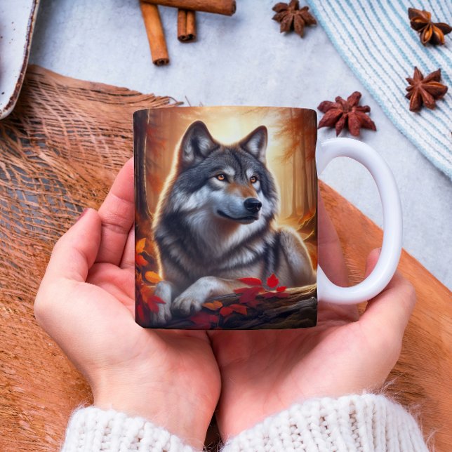  Wolf Solitude Amidst Nature Coffee Mug (Creator Uploaded)