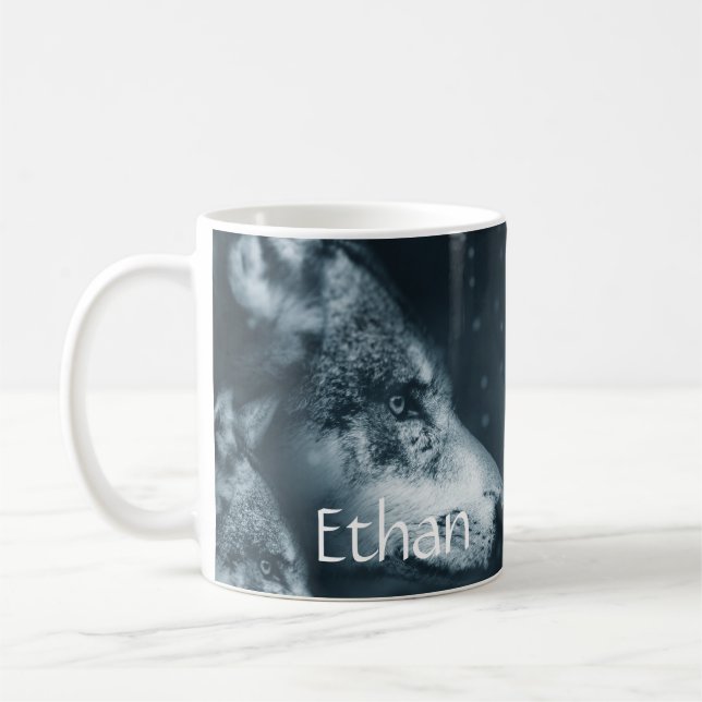 Wolf Spirit Custom Coffee Mug (Left)