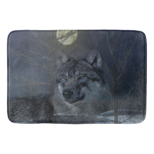 Wolf Spirit Moon Night Bath Mat