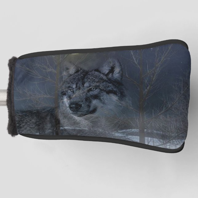 Wolf Spirit Moon Night Golf Head Cover (Front)