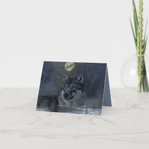 Wolf Spirit Moon Night Note Card