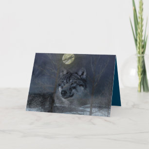 Wolf Spirit Moon Night Note Card
