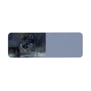 Wolf Spirit Moon Night Return Address Label