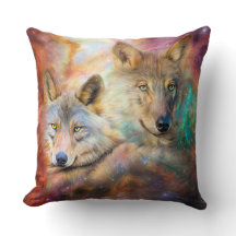 Wolf-Spirit Of The Universe Art Designer Pillow