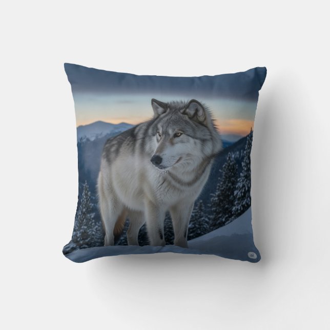 Wolf Spirit – Wild Nature Graphic T-Shirt Cushion (Front)