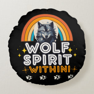 Wolf Spirit Within Round Cushion