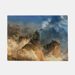 Wolf Spirits in Mountain Mist Doormat