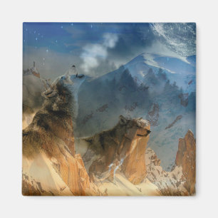 Wolf Spirits in Mountain Mist Magnet