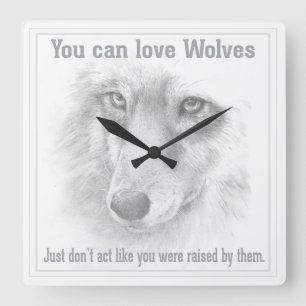 Wolf square clock