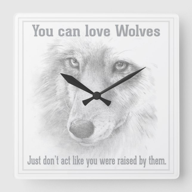 Wolf square clock (Front)