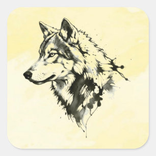 Wolf Square Sticker