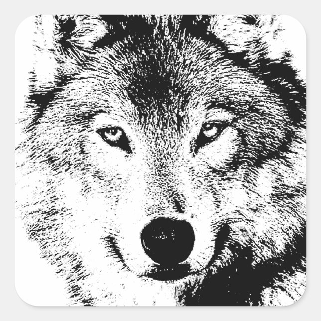 Wolf Square Sticker (Front)