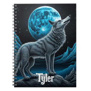 Wolf Standing in Front of the Full Moon   AI art Notebook
