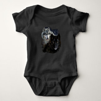 Wolf Star Wolves Wild Moon Stars Loyal Gray Wolf D Baby Bodysuit