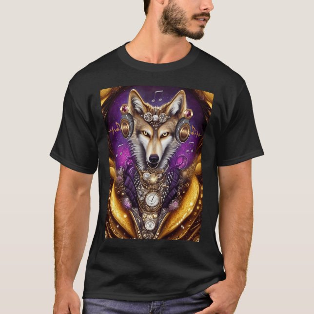wolf steampunk music T-Shirt (Front)
