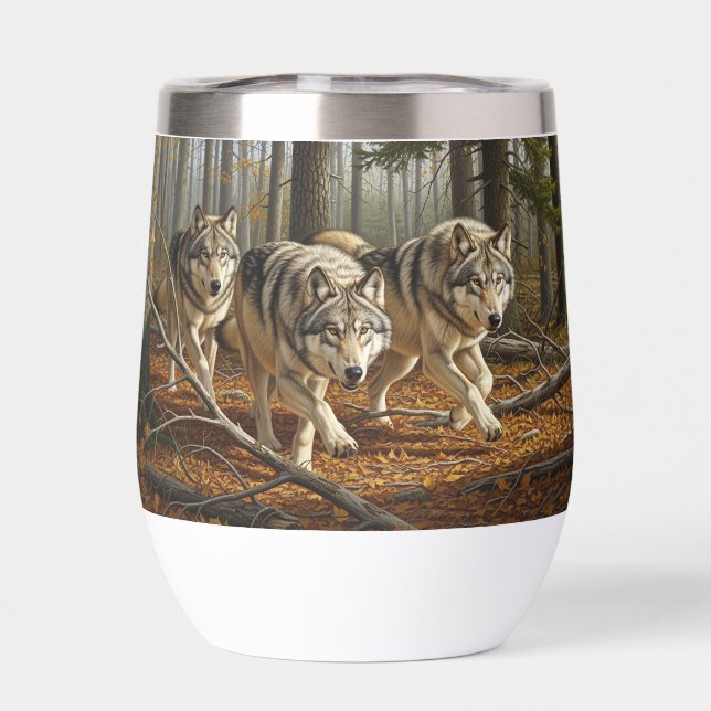 wolf stemless thermal wine tumbler style 1 (Back)