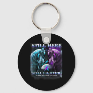 Wolf Still Here Still Fighting Suicide Prevention  Key Ring