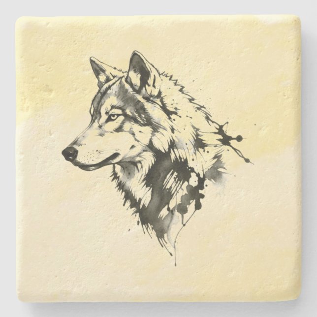 Wolf Stone Coaster (Front)