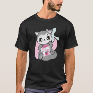 Wolf Strawberry Milk Bubble Tea For Boba T-Shirt