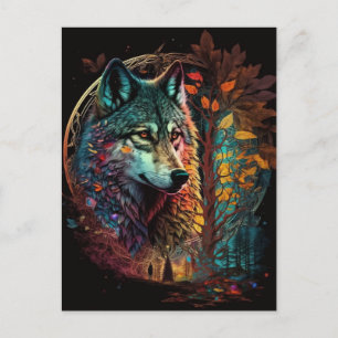Wolf Surreal Fantasy Postcard