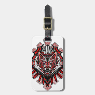 Wolf Tattoo Style Haida Art Luggage Tag