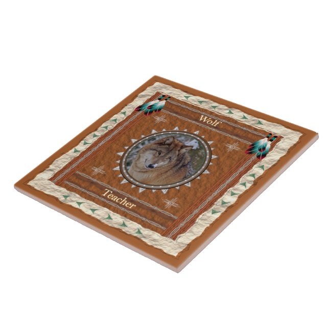 Wolf Teacher Energy Ceramic Tile (Side)