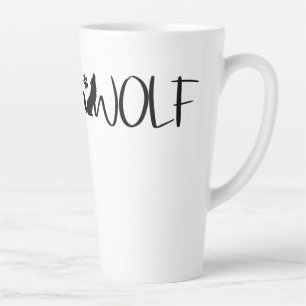 Wolf Text Graphic Logo  Latte Mug
