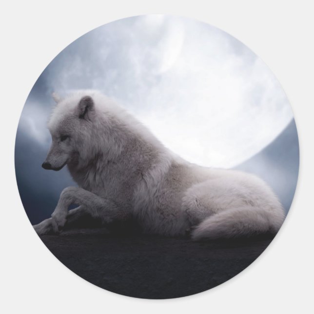 Wolf the King of Wilderness Classic Round Sticker (Front)