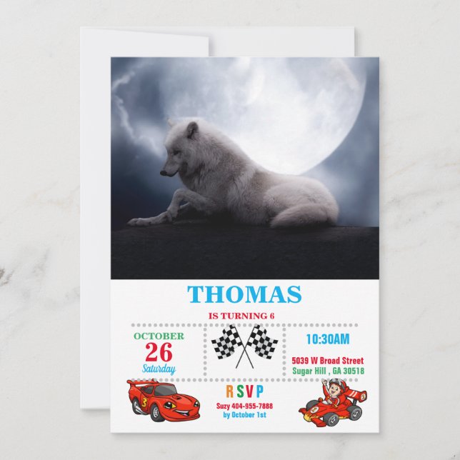 Wolf the King of Wilderness Invitation (Front)